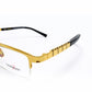 Gold Half Rim Rectangular Eyeglasses - Charmant Z