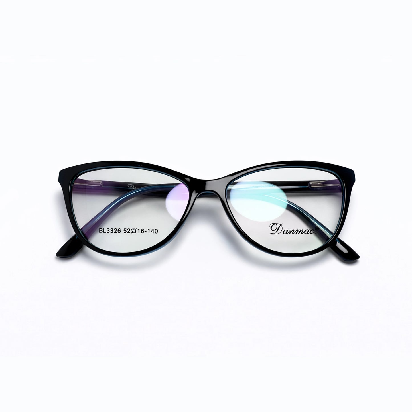 Black and Blue Full Rim Cat Eye Eyeglasses - Danmac
