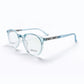 Sky Blue Transparent Full Rim Round Eyeglasses - Gucci