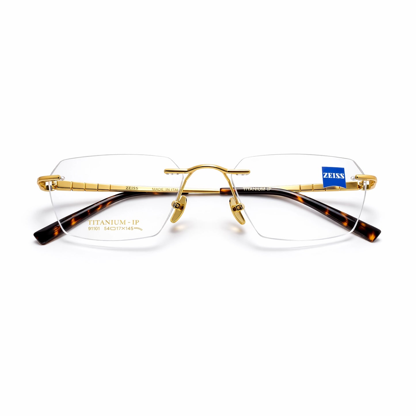 Gold Rimless Hexagonal Eyeglasses - ZEISS