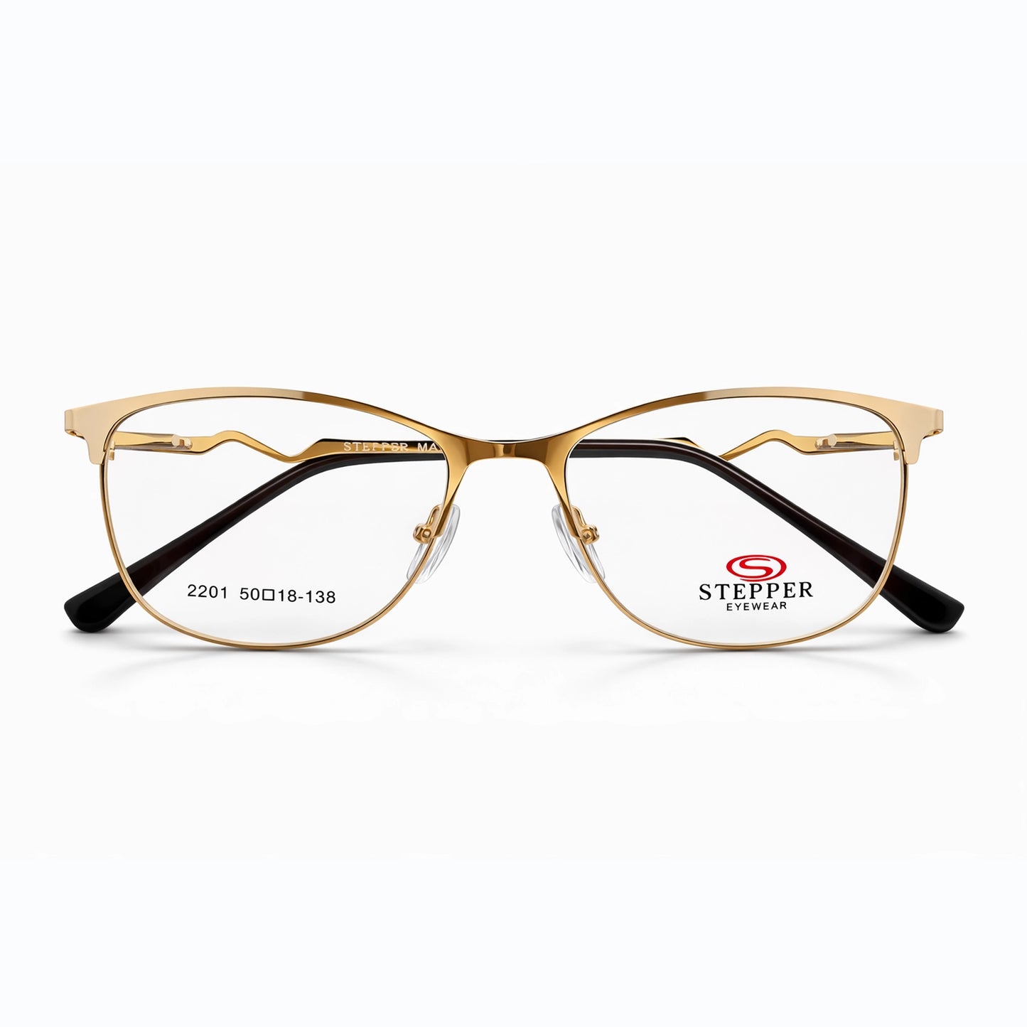 Gold Full Rim Cat Eye Eyeglasses - Stepper Eyewear