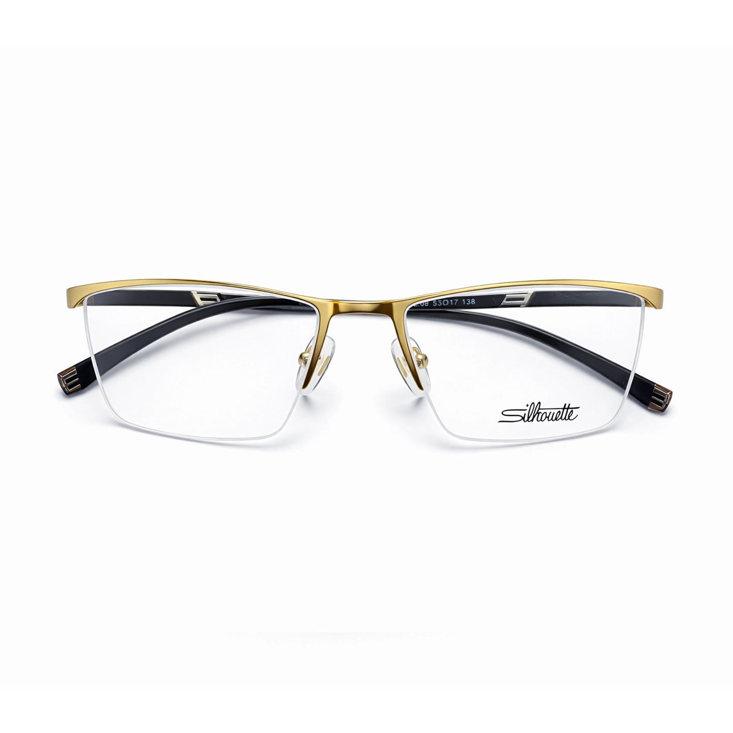 Gold Half Rim Rectangular Eyeglasses - Silhouette