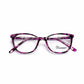 Purple Patterned Full Rim Cat Eye Eyeglasses - Danmac