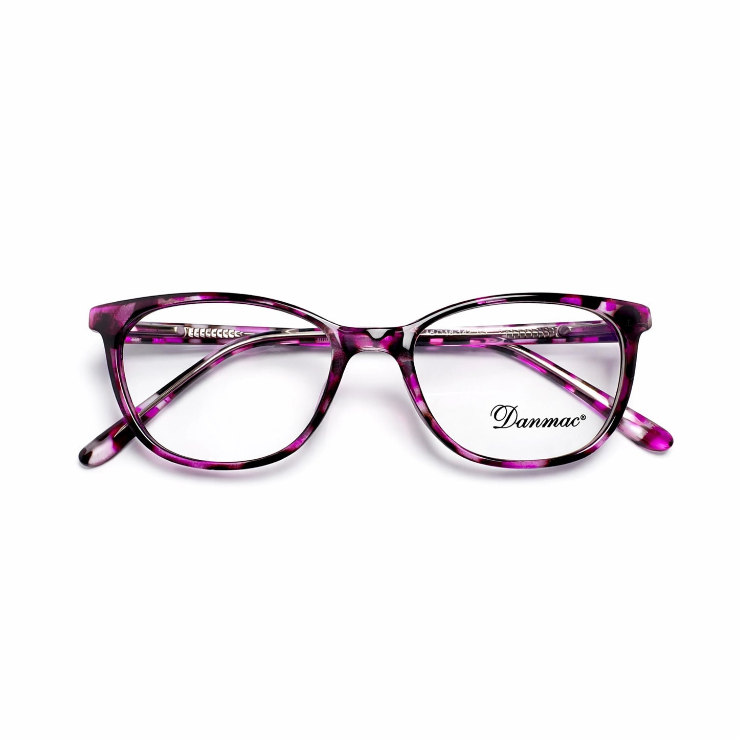 Purple Patterned Full Rim Cat Eye Eyeglasses - Danmac