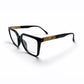 Black and Gold Full Rim Square Eyeglasses - Porsche Design