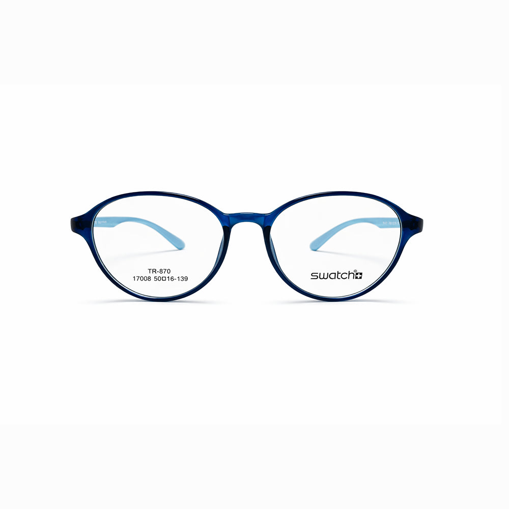 Blue Full Rim Round Eyeglasses - Swatch