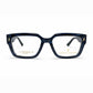 Blue Striped Full Rim Geometric Eyeglasses - Daniel Parker