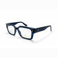 Blue Striped Full Rim Geometric Eyeglasses - Daniel Parker
