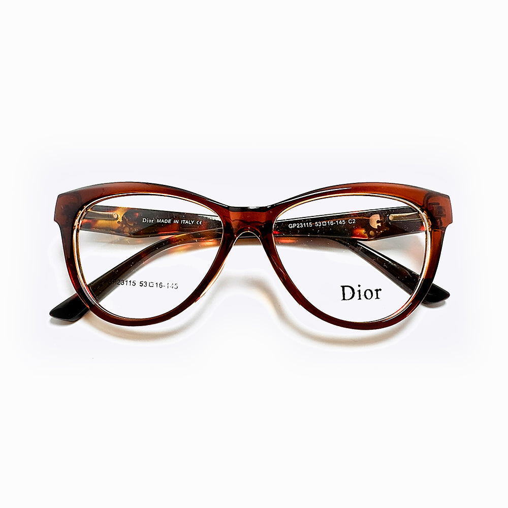 Brown Full Rim Cat Eye Eyeglasses - Dior