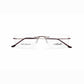 Brown Rimless Rectangular Eyeglasses - Silhouette