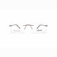 Brown Rimless Rectangular Eyeglasses - Silhouette