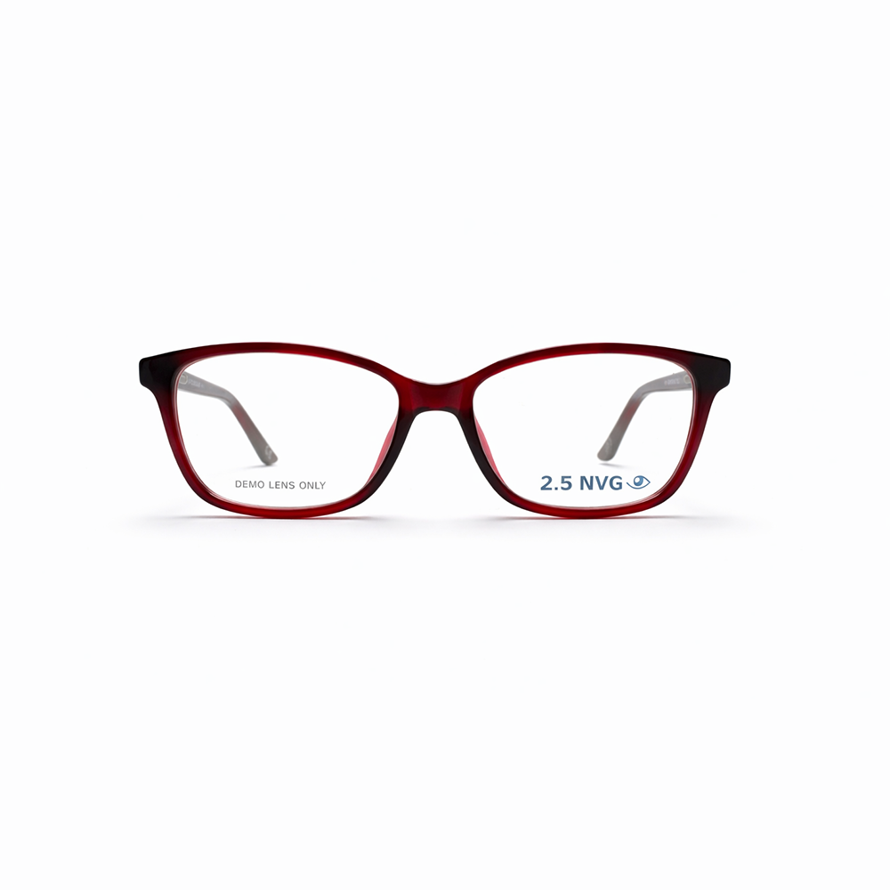 Burgundy Full Rim Oval Eyeglasses - 2.5 NVG