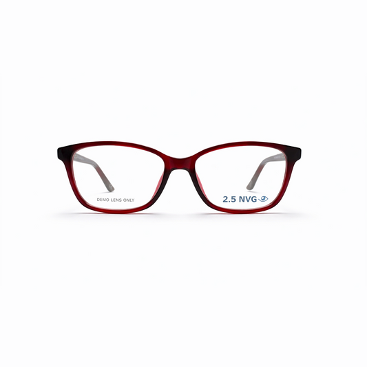 Burgundy Full Rim Oval Eyeglasses - 2.5 NVG