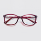 Burgundy Full Rim Oval Eyeglasses - 2.5 NVG