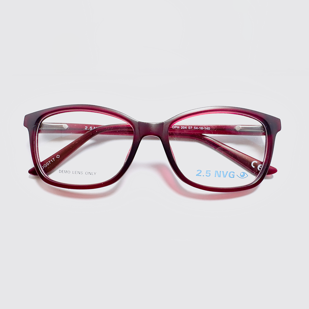 Burgundy Full Rim Oval Eyeglasses - 2.5 NVG