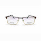 Gold and Brown Half Rim Rectangular Eyeglasses - Danson