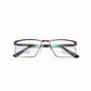 Gold and Brown Half Rim Rectangular Eyeglasses - Danson