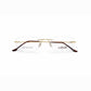 Golden Rimless Rectangular Eyeglasses - Silhouette