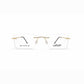 Golden Rimless Rectangular Eyeglasses - Silhouette