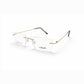Golden Rimless Rectangular Eyeglasses - Silhouette