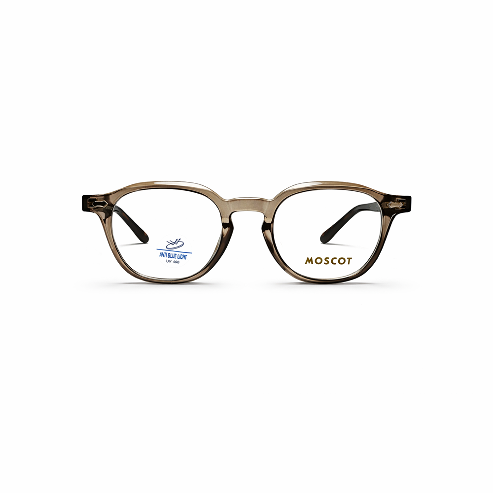 Grey Transparent Full Rim Round Eyeglasses - Moscot