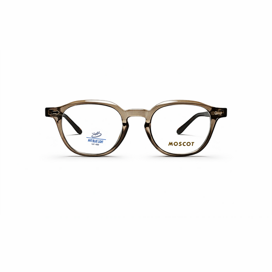 Grey Transparent Full Rim Round Eyeglasses - Moscot