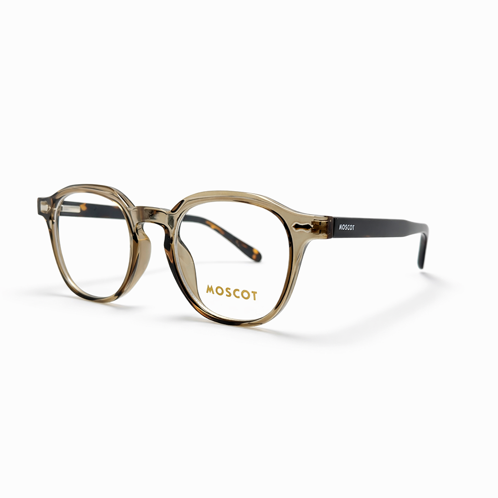 Grey Transparent Full Rim Round Eyeglasses - Moscot