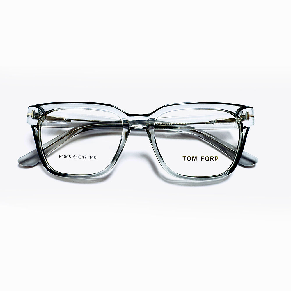 Grey Transparent Full Rim Square Eyeglasses - Tom Ford