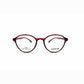 Red Full Rim Round Eyeglasses - Swatch