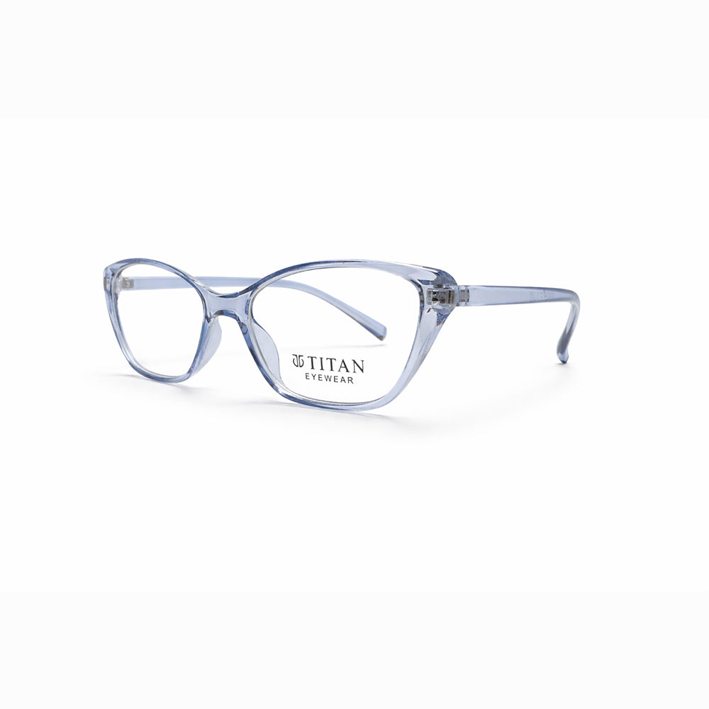 Sky Blue Transparent Full Rim Cat Eye Eyeglasses - Titan
